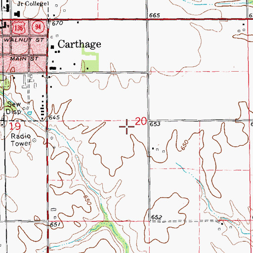 Topographic Map of Memorial Hospital, IL