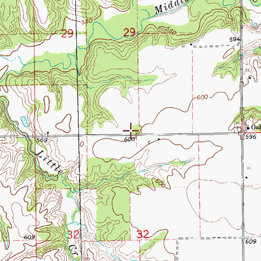 Topographic Map of Oak Grove School (historical), IL