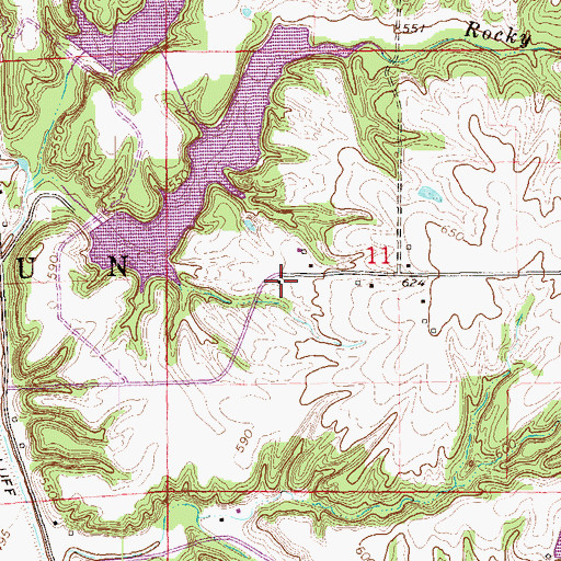 Topographic Map of Rocky Run School (historical), IL