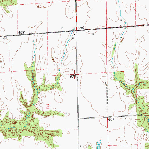 Topographic Map of Walnut School (historical), IL