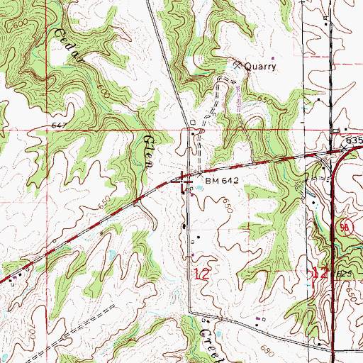 Topographic Map of White Brick School (historical), IL