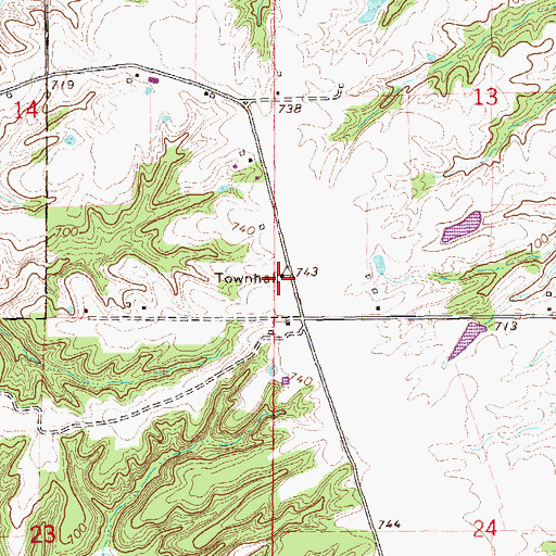Topographic Map of Wilcox Townhall, IL