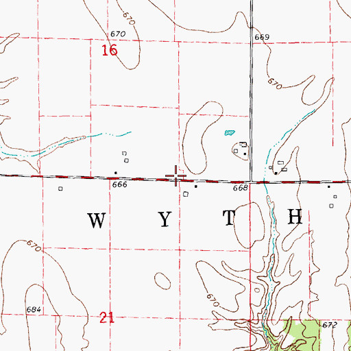 Topographic Map of Wythe School (historical), IL