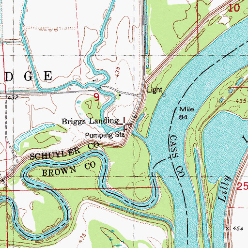 Topographic Map of Briggs Landing Post Light, IL
