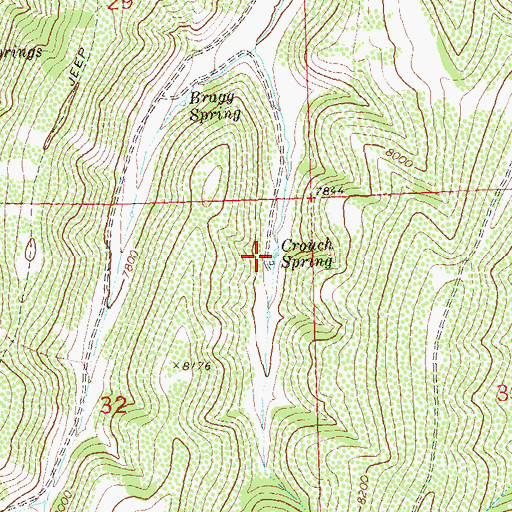 Topographic Map of Crouch Spring, CO