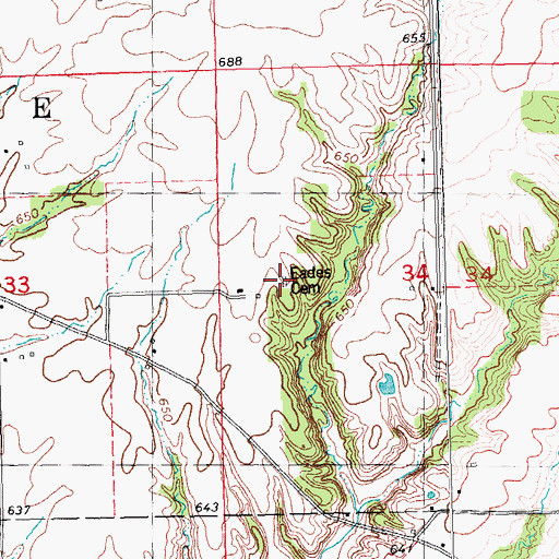 Topographic Map of Eads Cemetery, IL
