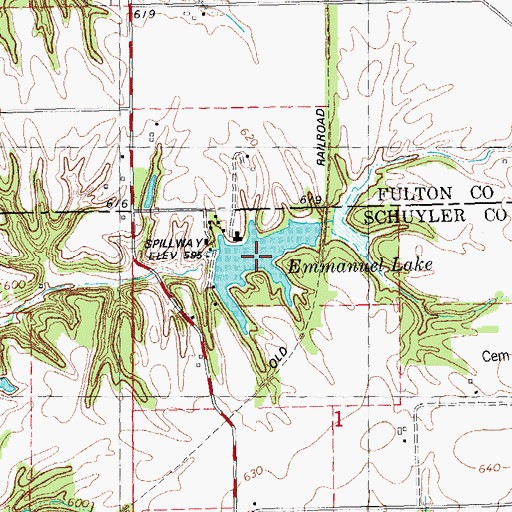 Topographic Map of Emmanuel Lake, IL