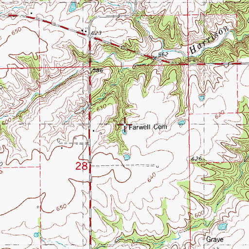 Topographic Map of Farwell Cemetery, IL