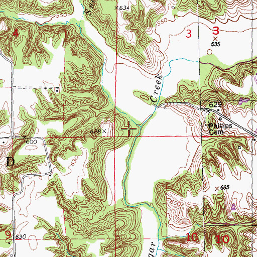 Topographic Map of Ferndale School (historical), IL