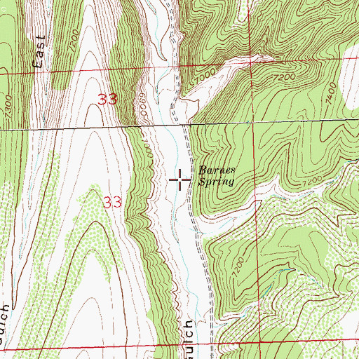 Topographic Map of Barnes Spring, CO