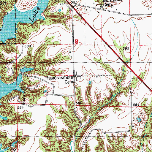 Topographic Map of Hardscrabble Cemetery, IL