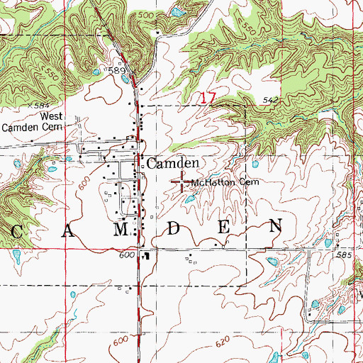 Topographic Map of McHatton Cemetery, IL