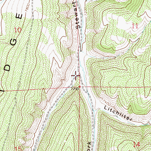 Topographic Map of Dry Fork Stewart Gulch, CO
