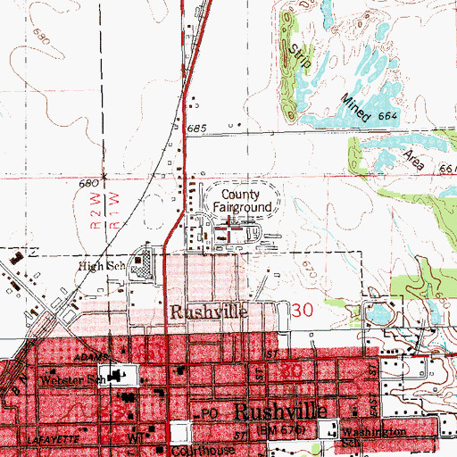 Topographic Map of Schuyler County Fairground, IL