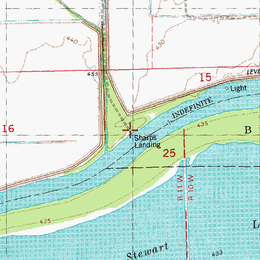 Topographic Map of Sharps Landing, IL