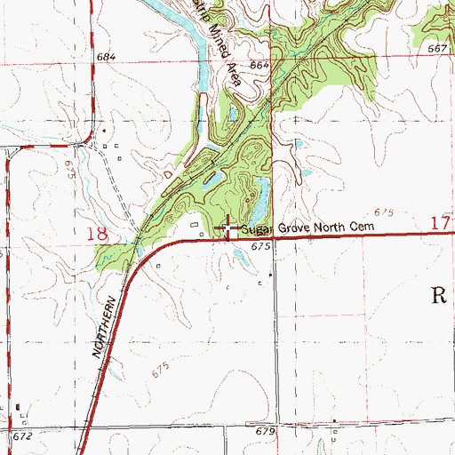 Topographic Map of Sugar Grove North Cemetery, IL