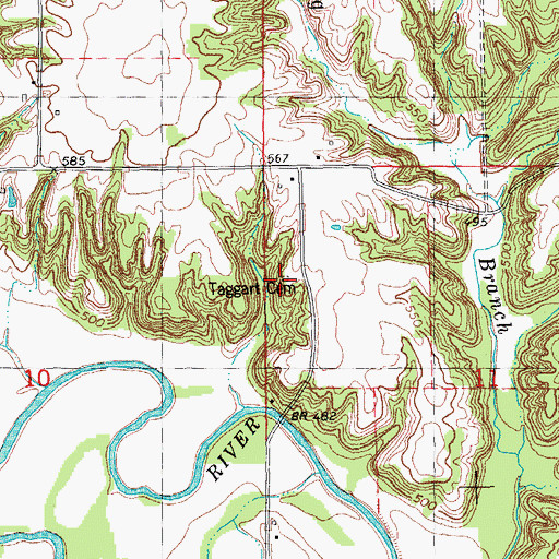 Topographic Map of Taggart Cemetery, IL