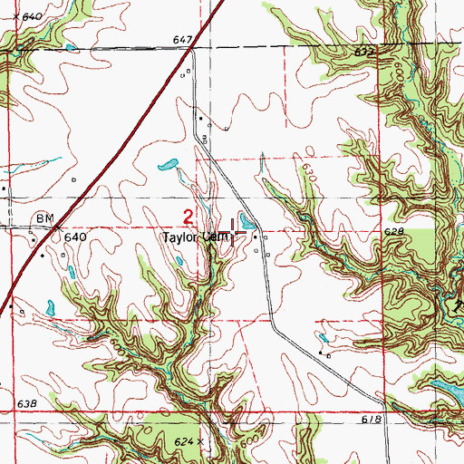 Topographic Map of Taylor Cemetery, IL
