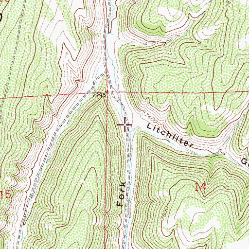 Topographic Map of Litchliter Gulch, CO