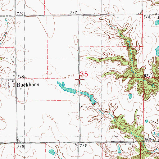 Topographic Map of Buckhorn School (historical), IL