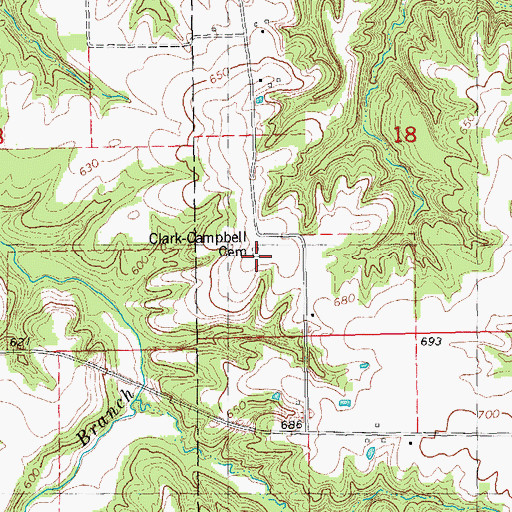 Topographic Map of Clark Cemetery, IL