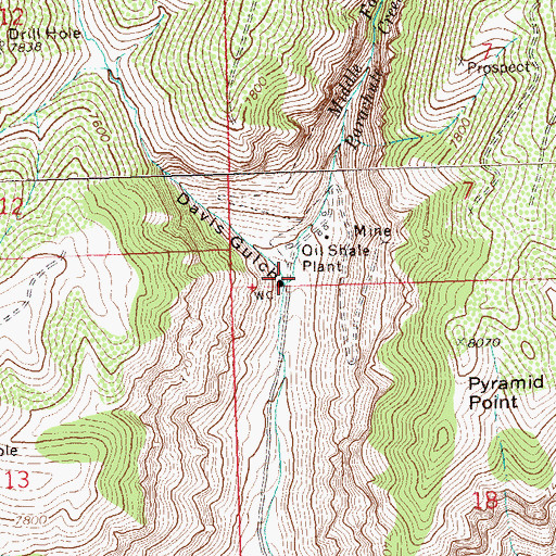 Topographic Map of Davis Gulch, CO