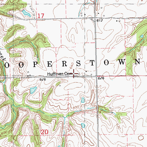 Topographic Map of Huffman Cemetery, IL