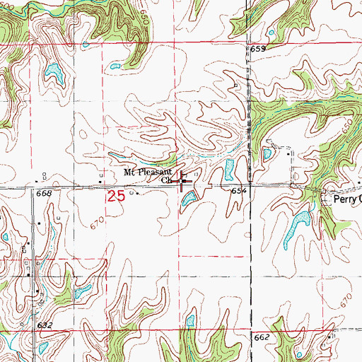 Topographic Map of Mount Pleasant Church, IL