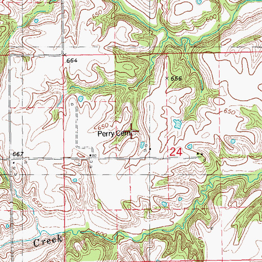 Topographic Map of Icabod Perry Cemetery, IL