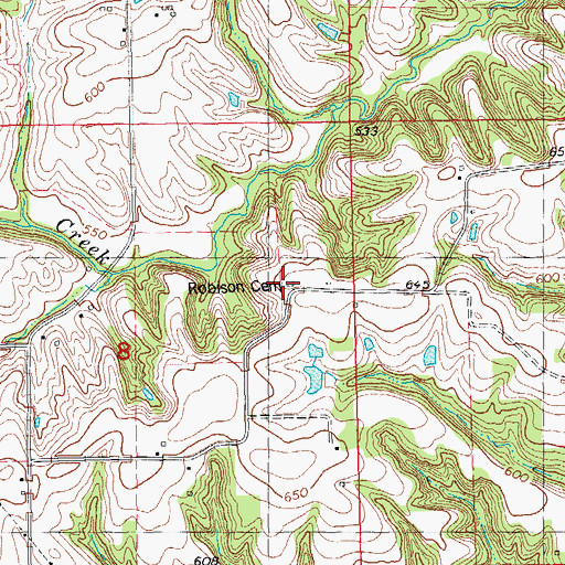 Topographic Map of Robison Cemetery, IL