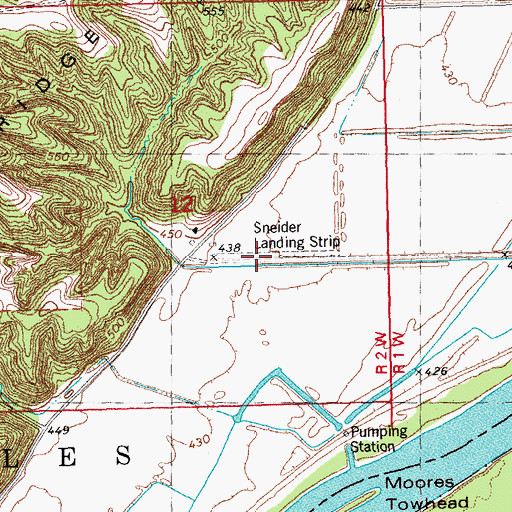 Topographic Map of Sneider Landing Strip (historical), IL