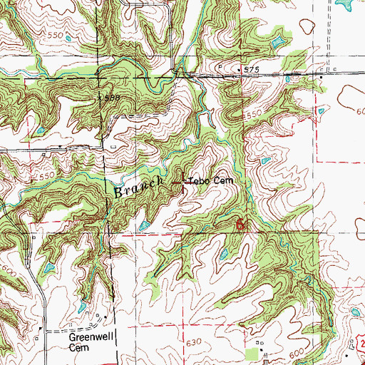 Topographic Map of Tebo Burial Ground, IL