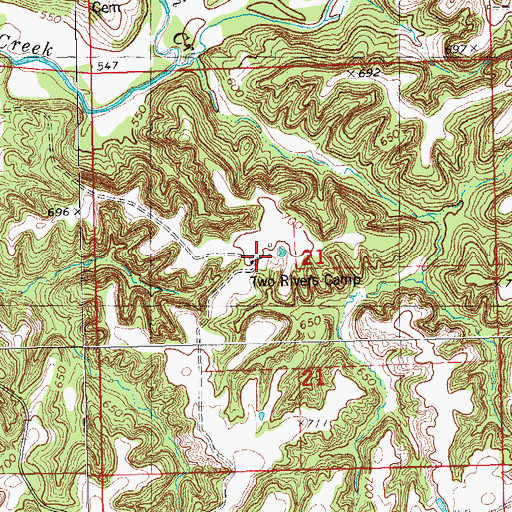 Topographic Map of Two Rivers Camp, IL