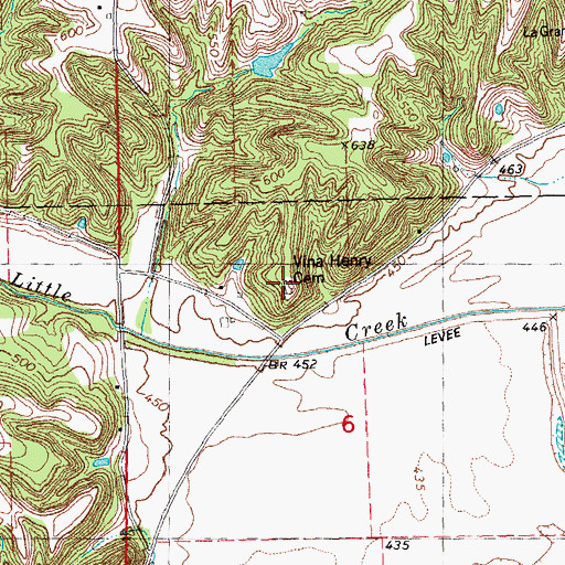 Topographic Map of Lavina Henry Cemetery, IL