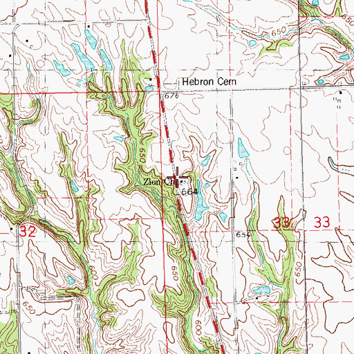 Topographic Map of Zion Church, IL