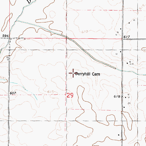 Topographic Map of Berryhill Cemetery, IL