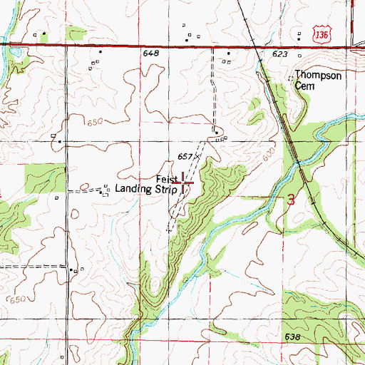 Topographic Map of Feist Landing Strip (historical), IL
