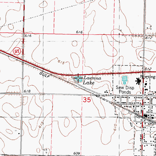 Topographic Map of Laenna Lake, IL