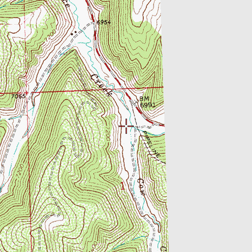 Topographic Map of Cow Creek, CO