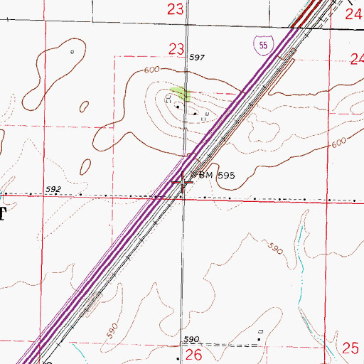 Topographic Map of Mount Fulcher, IL