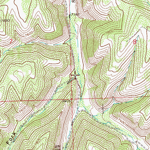 Topographic Map of Middle Fork Story Gulch, CO