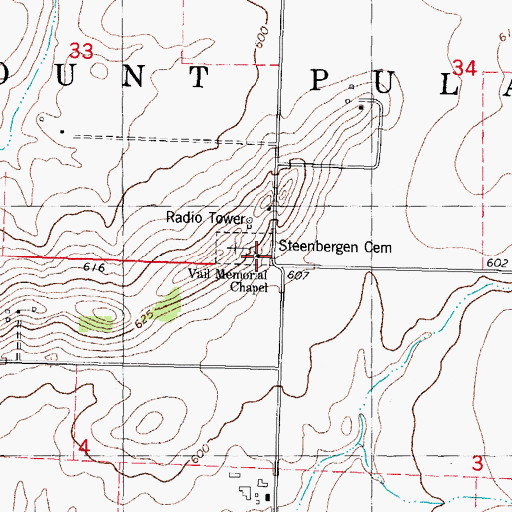 Topographic Map of Vail Memorial Chapel, IL