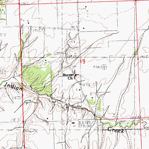 Topographic Map of Berea Church, IL