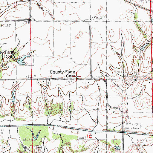 Topographic Map of Morgan County Farm Cemetery, IL