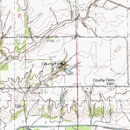Topographic Map of Morgan County Poor Farm Cemetery, IL