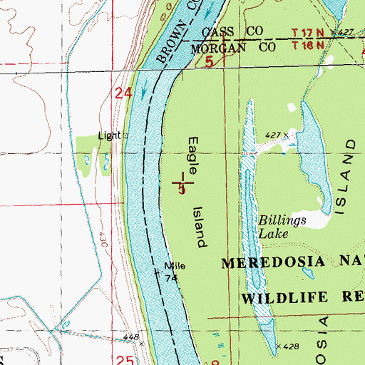 Topographic Map of Eagle Island, IL