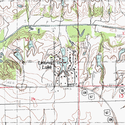 Topographic Map of Leland Lake, IL