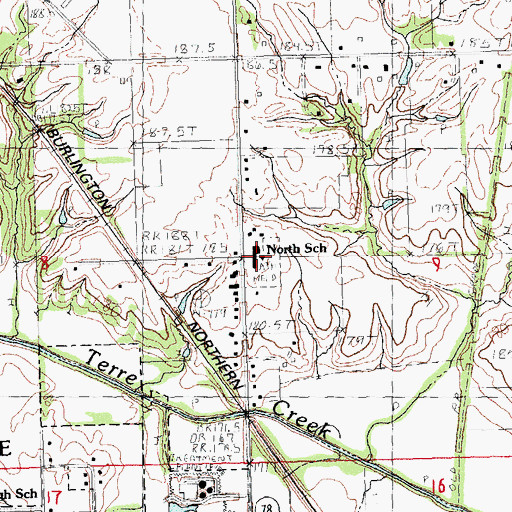 Topographic Map of North Jacksonville School, IL