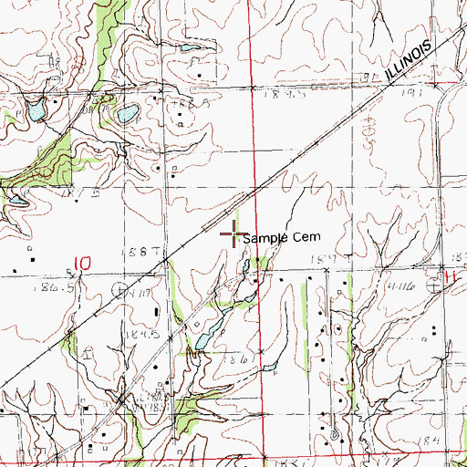Topographic Map of Sample Cemetery, IL