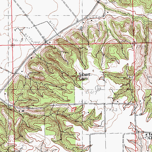 Topographic Map of Sibert Cemetery, IL